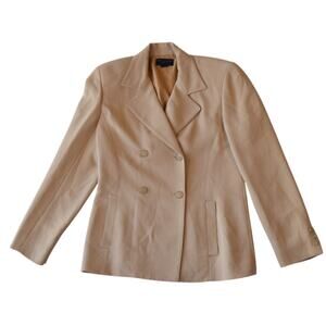 Vintage Anne Klein Petite Beige Double Breasted Blazer (Size 0-2)